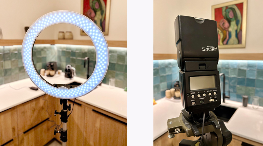 Bresser Ring light & Canon 540 EZ Flash